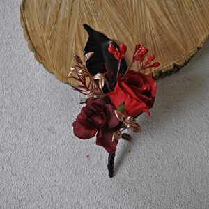 Burgundy Black Red Cascading Bouquet Gothic Bouquet - Etsy
