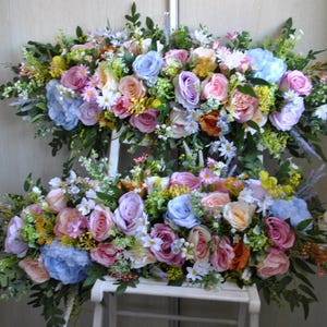 Wildflowers arch flowers, Multicolor arch swag, Spring summer wedding