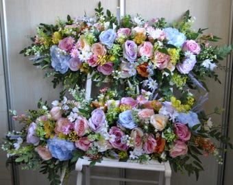 Wildflowers arch flowers, Multicolor arch swag, Spring summer wedding