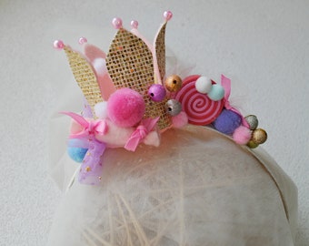 Christmas candy cane headband, Winter girl accessories, Christmas hair accessoris. Birthday crown girl