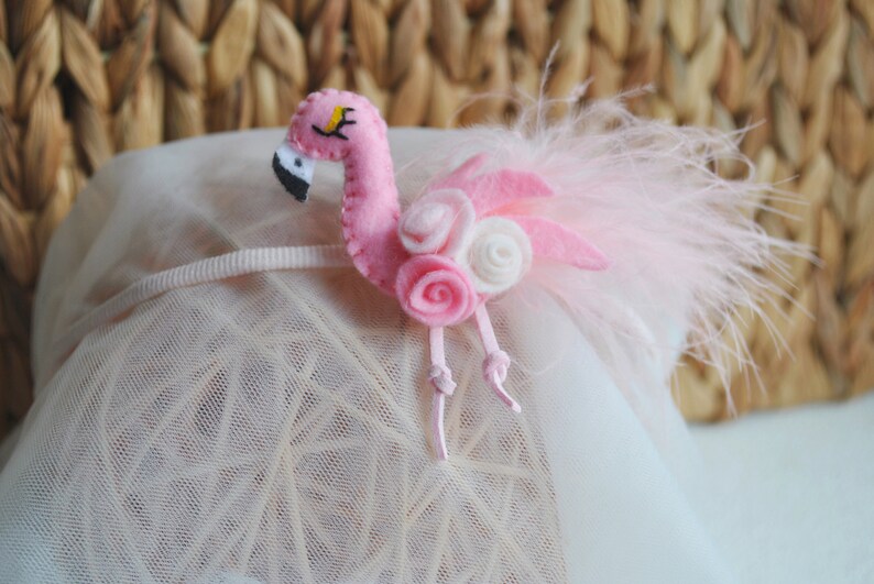 Pink Flamingo Headband Flamingo Baby Headband Felt Headband Etsy