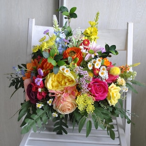 Wildflower bridal bouquet, Jewel tone bouquet, Colorful  bouquet, Summer wedding
