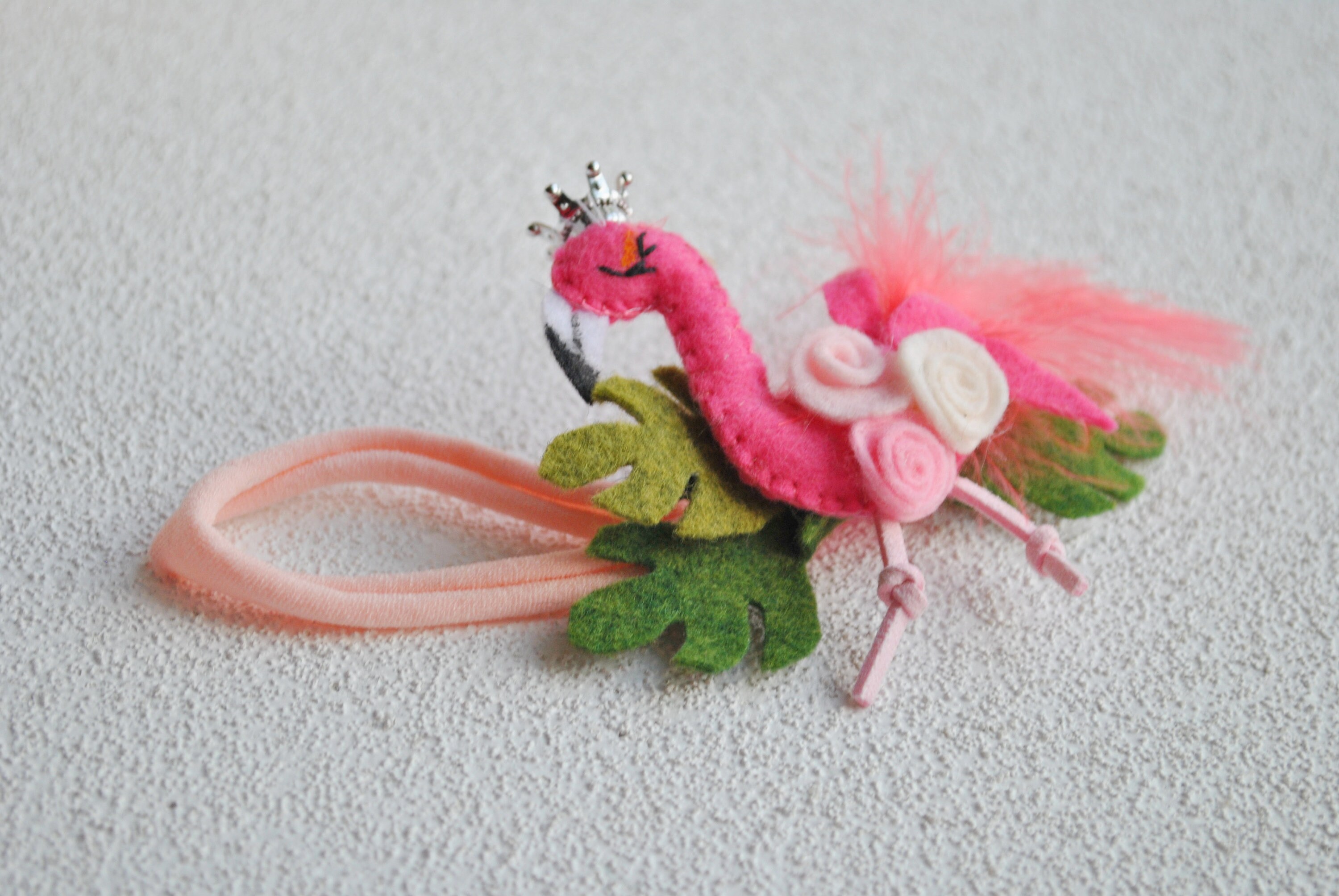 Flamingo baby headband Pink flamingo headband Felt headband Etsy