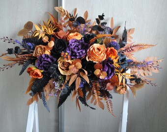 夜更けのハロウィンブーケ　ウェディングブーケ　前撮り　モダンブーケ　個性派ブーケ 夜更けのハロウィンブーケ ウェディングブーケ 前撮り モダンブーケ