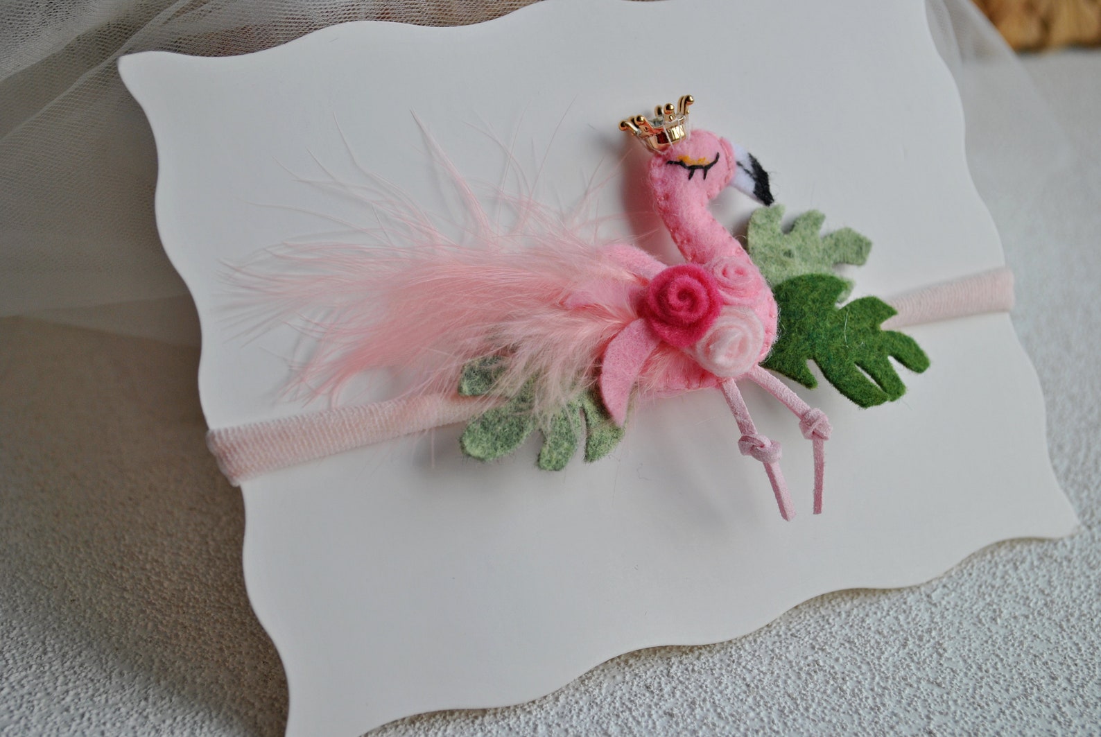 Pink Flamingo Headband Flamingo Baby Headband Felt Headband Etsy