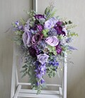 Purple wedding bouquet, Cascading bouquet, Boho wedding product logo