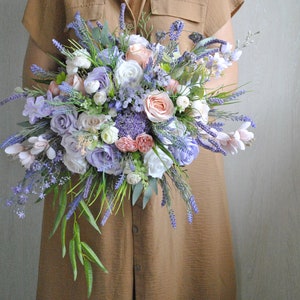Lavender bouquet, Wildflower bridal bouquet, lilac purple wedding flowers