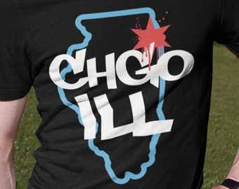 CHGO ILL Style T-shirt, Illinois Map tee, Chicago Illinois Shirt, City lifestyle Gear