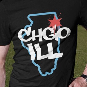 CHGO ILL Style T-shirt, Illinois Map tee, Chicago Illinois Shirt, City lifestyle Gear