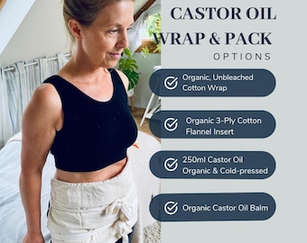 Organic Castor Oil Wrap | Plastic & Vinyl Free | GOTS Certified | Handmade in UK | Castor Oil Pack | Period | Liver | Lymphatic
