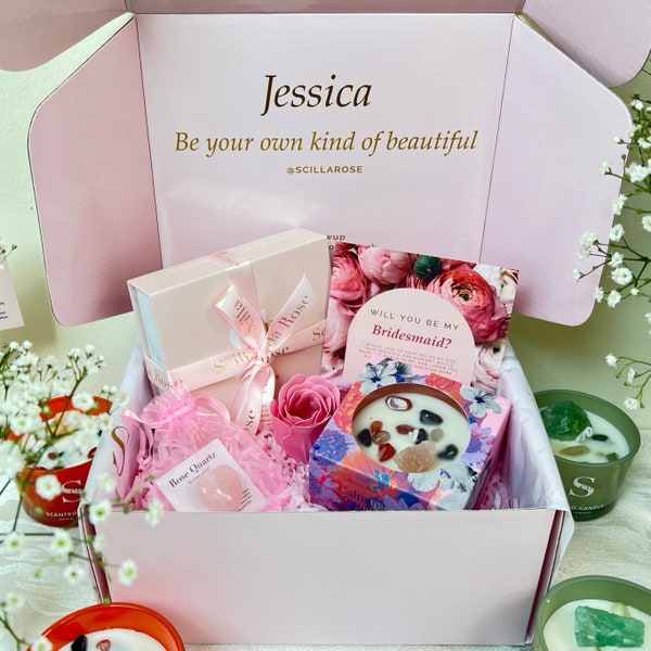 Personalised Gift Set for Women: Will You Be My Bridesmaid, Maid of Honour, Wedding Bridal Party, Best Friend, Unique Thank You, Boxed Gifts