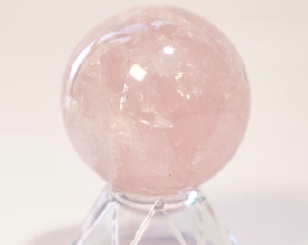 Rose Quartz Crystal Sphere Ball 50-55mm, Gifts for Women, Natural Healing, Reiki, Meditation, Yoga Includes Stand - Boxed and Gift Wrapped