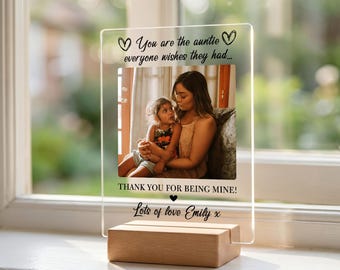 Personalized Auntie Acrylic Plaque with Photo  | Gift for Aunt from Niece or Nephew | Thank You Gift for Auntie Birthday or Christmas