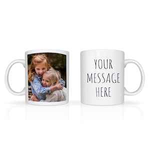 Personalised Photo & Text Mug Gift Tea Coffee Cup and Coaster Novelty Gifts for Her Him Fathers Day Birthday Christmas Anniversary Keepsake