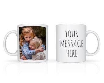 Personalised Photo & Text Mug Gift Tea Coffee Cup and Coaster Novelty Gifts for Her Him Fathers Day Birthday Christmas Anniversary Keepsake