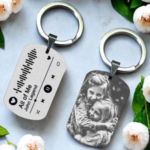 Personalised Scannable SPOTIFY Engraved Keyring - Gifts for Him Her - Valentine's Day Anniversary Birthday Christmas Presents Memory Song