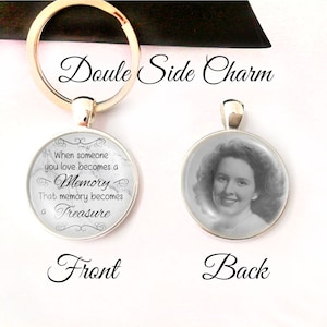 Personalised Photo Double Sided Keyring Memorial Bereavement Memory Gifts Lost Love Keepsake- When someone you love became a memory treature