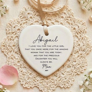 I Love You Daughter Personalised Gifts from Mum Dad Ceramic Heart Birthday Christmas Wedding Day Graduation