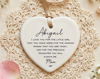 I Love You Daughter Personalised Gifts from Mum Dad Ceramic Heart Birthday Christmas Wedding Day Graduation