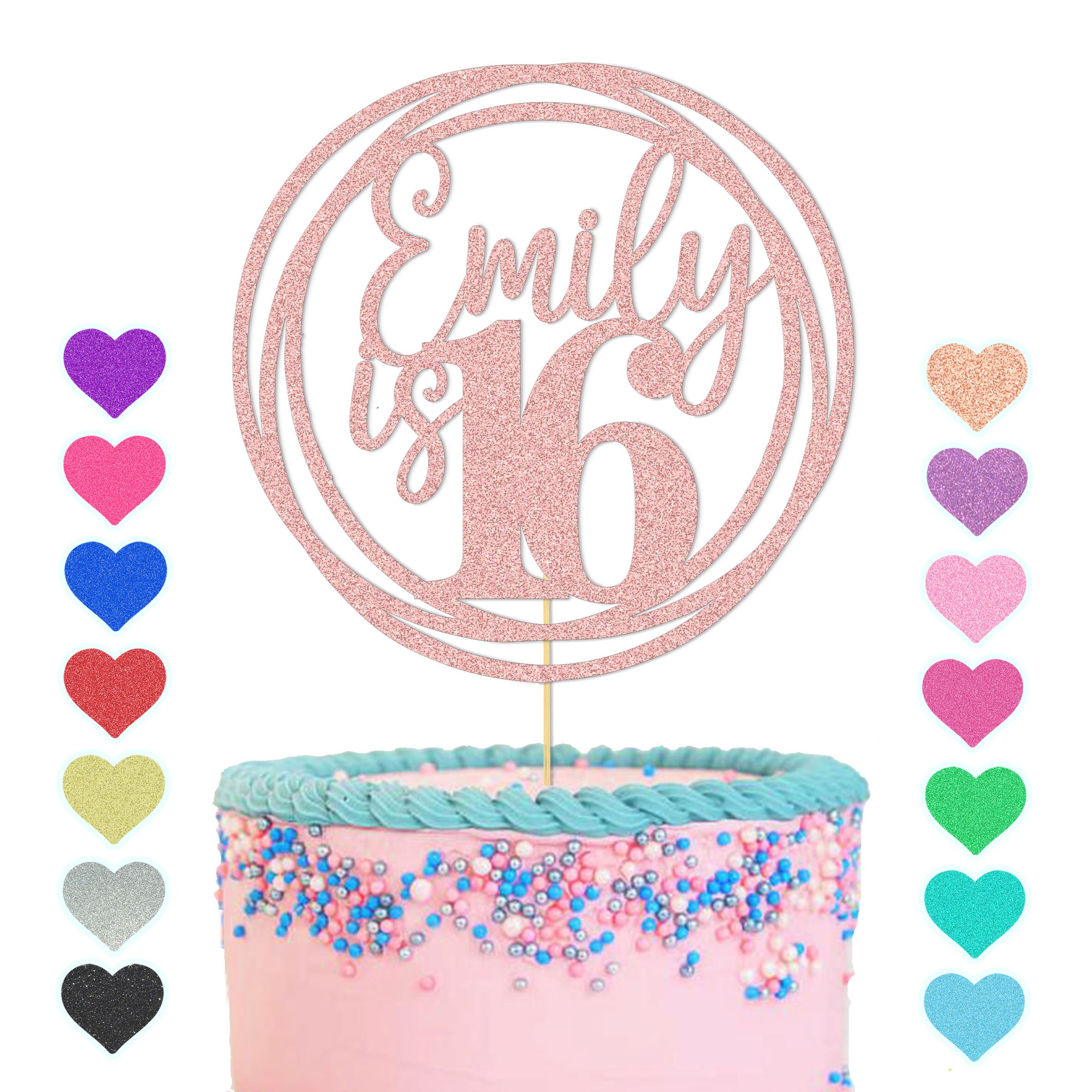 Personalised Custom Glitter Happy Birthday Party Decoration Cake Topper Any  Age & Name 7th 8th 10th 13th 14th 15th 16th 18th 21st 25th 30th - Etsy  Israel