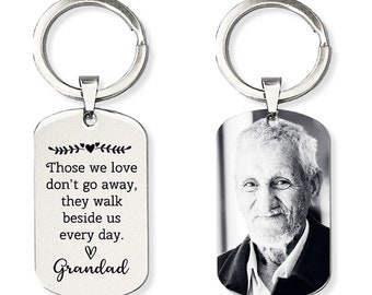 Personalised Engraving Memorial Stainless Steel Keyring - Gifts for Her Him - Bereavement Gift In Loving Memory of Mum Dad Grandad Grandma