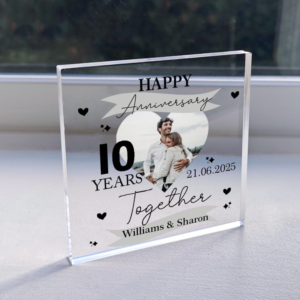 Personalized Anniversary Gift Acrylic Plaque, Custom Couple Photo