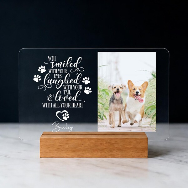 Personalized Pet Photo Memorial Plaque Acrylic Dog Keepsake Gift for Pet Loss Remembrance Sympathy Gift from Dog Owners
