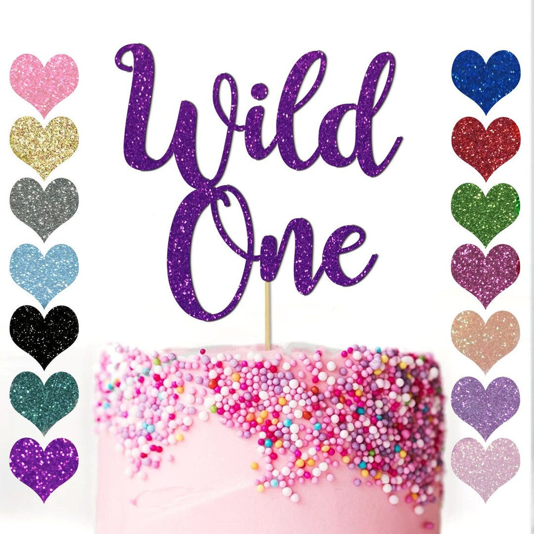 Wild One Cake Topper Glitter 1st Birthday. Smash Cake Topper. Birthday ...