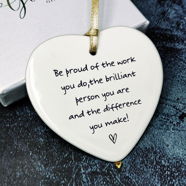 Positive Inspirational Poem Thank You Keepsake Christmas Birthday Gifts for Her Him Teacher Friends Ceramic Heart  Home Decor Plaque