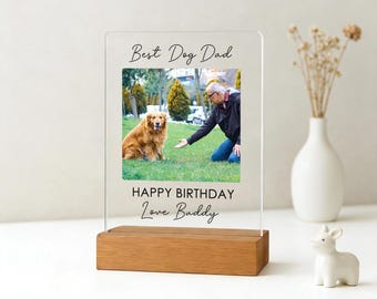 Personalised Best Dog Dad Acrylic Photo Plaque | Birthday Christmas Fathers Day Gift from Pet Dog Cat | Custom Dog Lover Pets Lover Present
