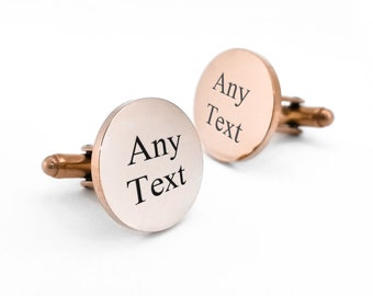 Personalised Engraved Men Cufflinks | Custom with Any Text | Birthday Fathers Day Wedding Anniversary Gift for Groom Dad Husband Grandad