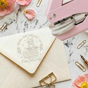 Personalized Book Embosser, Custom Library Stamp for Readers, Custom Book Stamp Gift for Teacher, Student,  Book Lover, Home Library