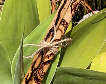 Fully Customizable Wood Burned Drumsticks – Personalized Fractal Design, Wood or Nylon Tip Sticks