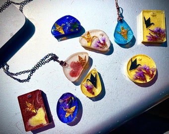 Small Mini Origami Crane Pendant | MADE-TO-ORDER | Customized | Necklace Pendant | Keychain