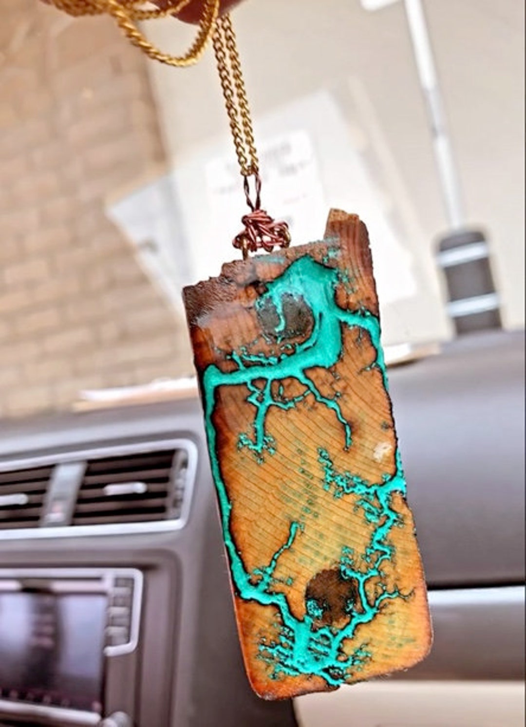 Firewood - Natural Wood Crystal and Chain Necklace