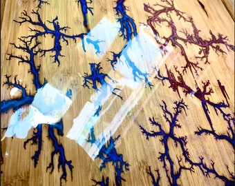 Fractal Wood Burned Serving Platter – Charcuterie Board, Appetizer Tray