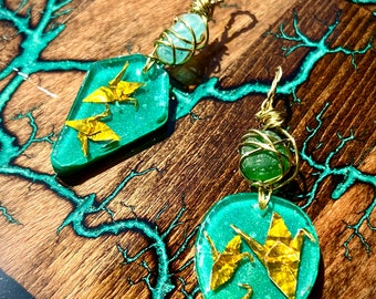 Large Mini Origami Crane Pendant | MADE-TO-ORDER | Customized | Necklace Pendant | Keychain