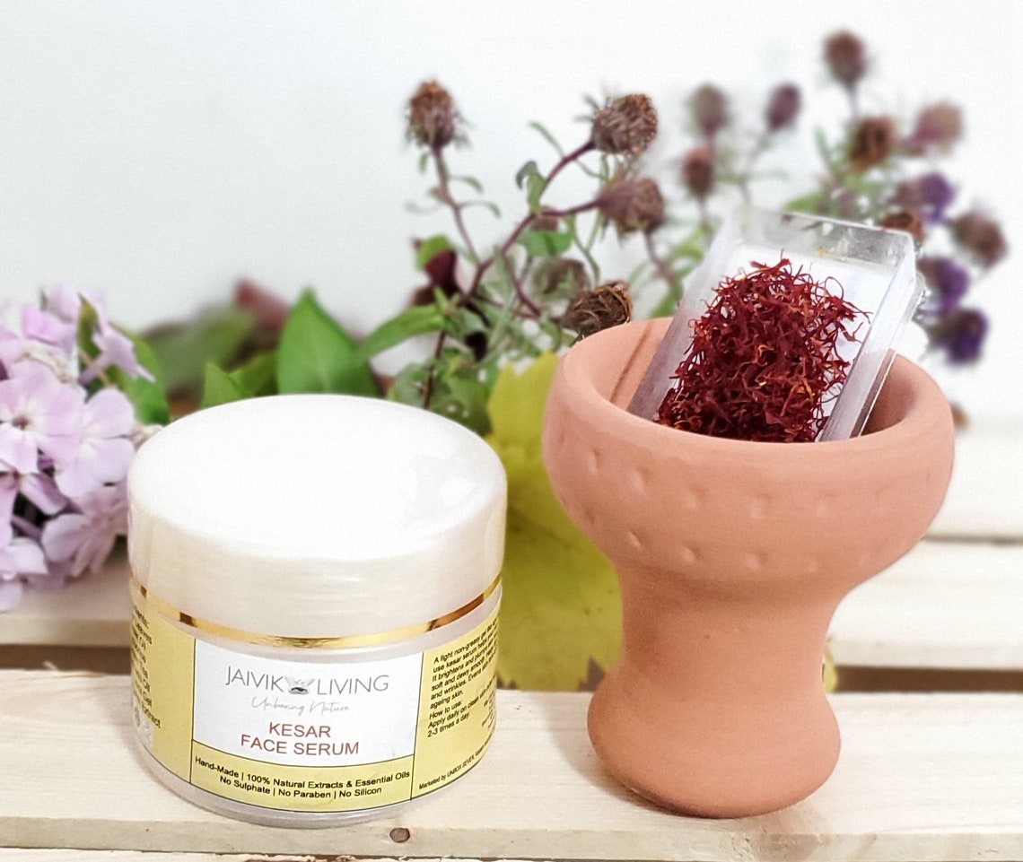 Living Kesar saffron Face Serum Organic Saffron Face Cream Etsy