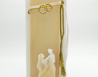 Wedding Candle, Wedding Candle with Gold Rings