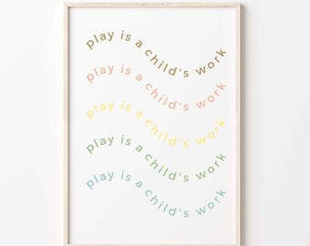 Play Quote . Mental Health Poster . Therapy . School Counselor . Social Worker . Art . Printable . Instant Download
