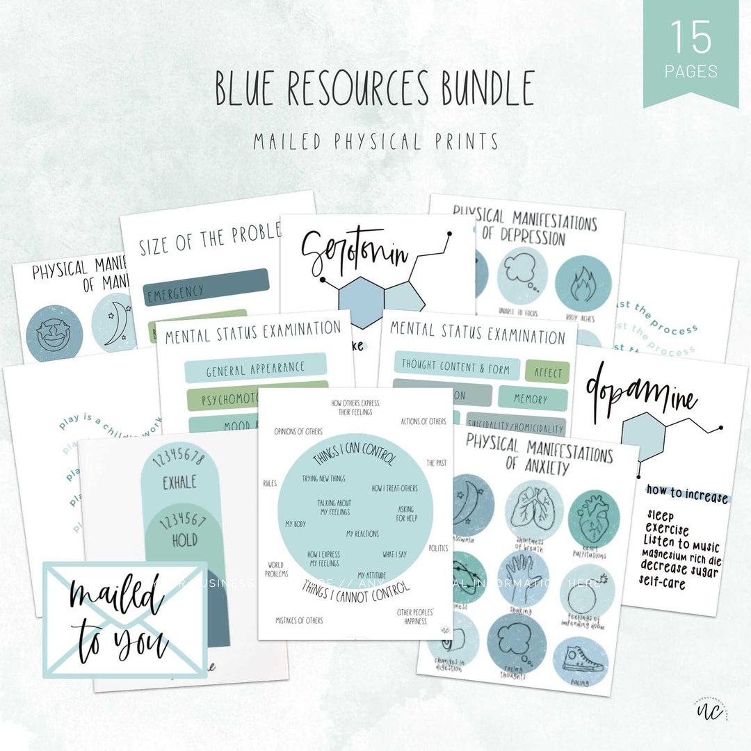 Mental Health Bundle . Blues . Therapist Office . Social Worker ...