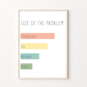 Size of the Problem . Bright . Anxiety . Mental Health . Psychology . Social Work . Counseling Poster . Therapist Office .  Printable