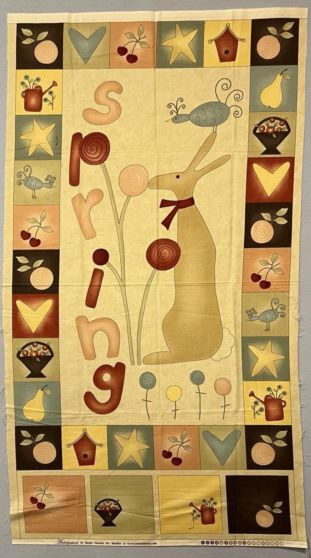 Spring Fabric Panel Patterns Spring Fabric Panel, Rabbit Panel - Etsy