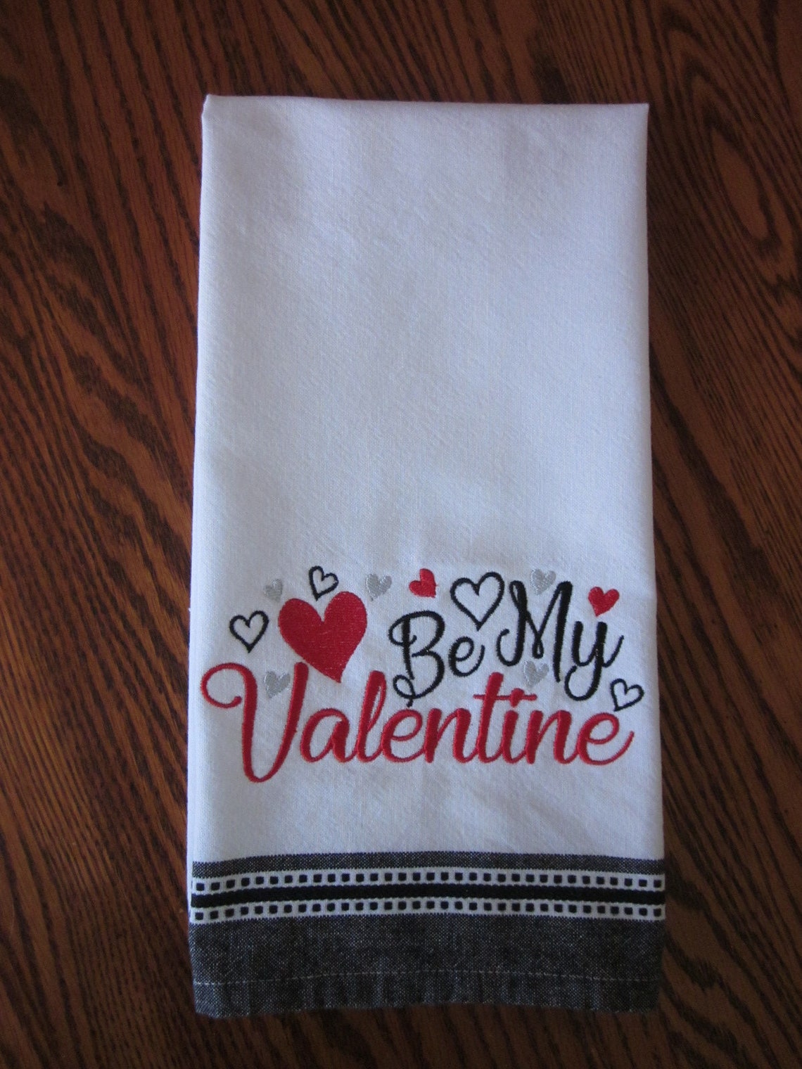 Embroidered Valentine Towel/valentine Towel/valentine Kitchen Etsy
