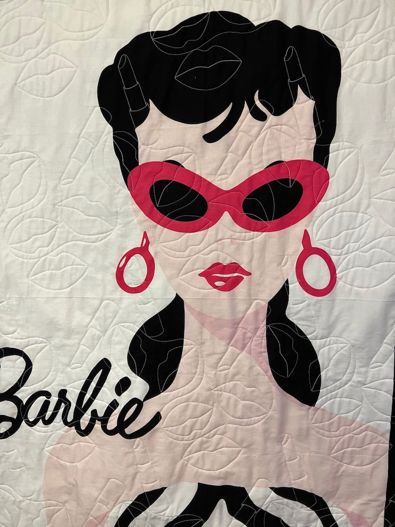 Barbie Quilt/barbie Twin Size Quilt/retro Quilt, Gift, Blanket, Throw