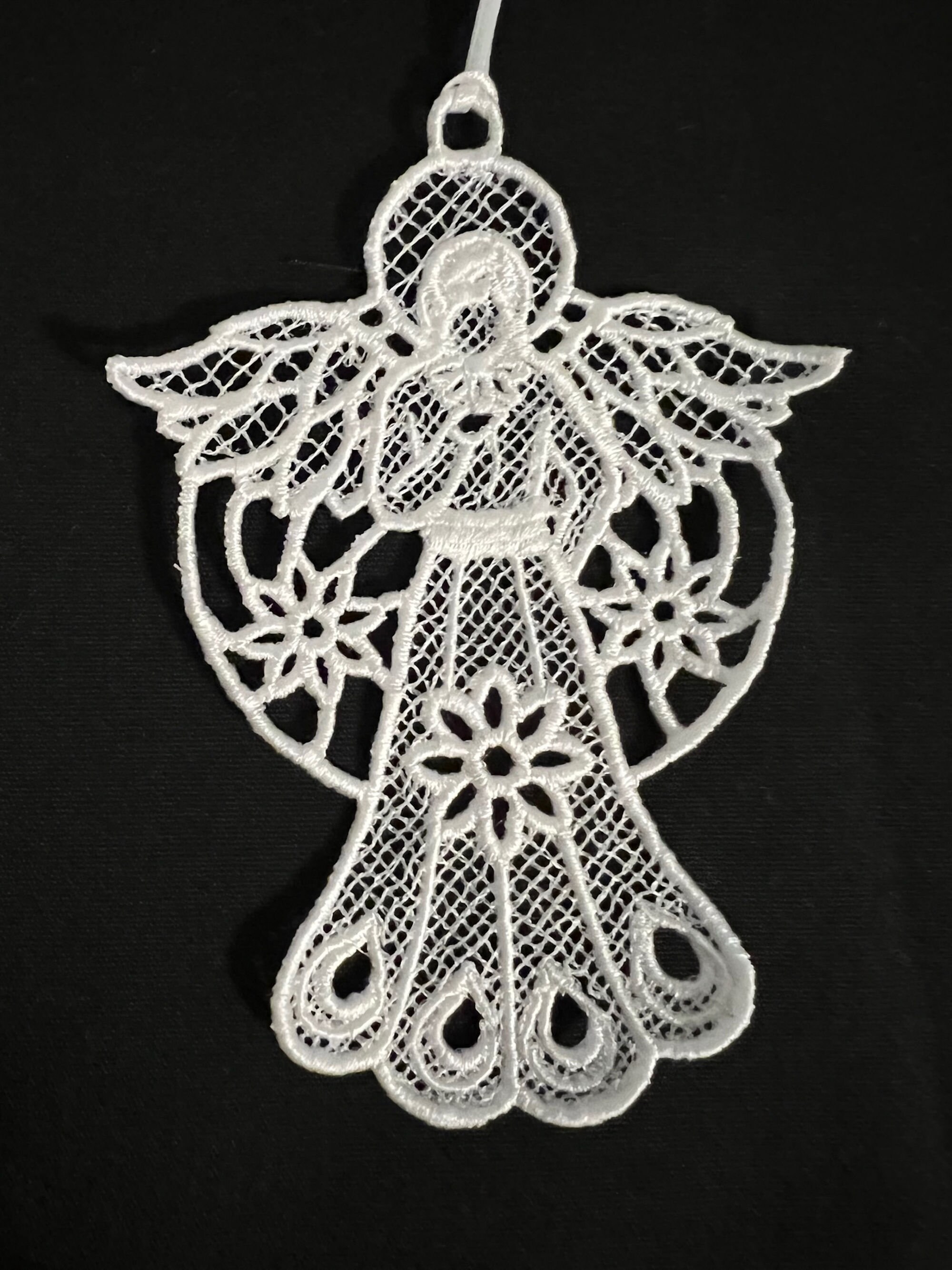 Embroidered Lace Angel Christmas Ornaments - Set of 3 - Etsy