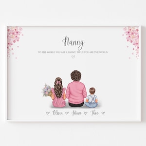 Regalo personalizzato per la nonna Regalo per la festa della mamma per la tata Stampa personalizzata per nonna e nipoti Regalo di compleanno per la nonna Regalo premuroso