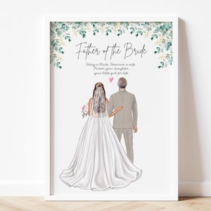 Father of the Bride Gift, Personalised gift for Father of the Bride Print, Wedding Gift, Gift for Dad, Wedding Print