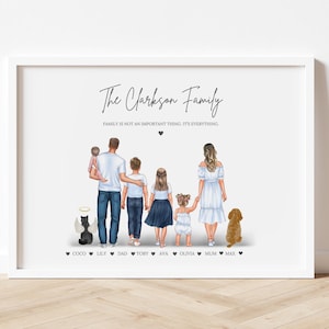Personalised Family Print gift for Christmas Family portrait print gift for mum gift Our family Print custom Gifts For Family Christmas