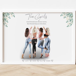 Group Friendship Print Friends gift Best Friend Gifts Best Friend Print Group of Friends Print Gift for Her, Gift for Friends